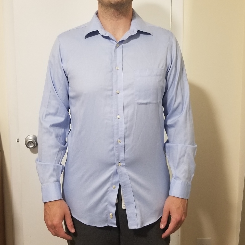Collared Blue Button-down Shirt